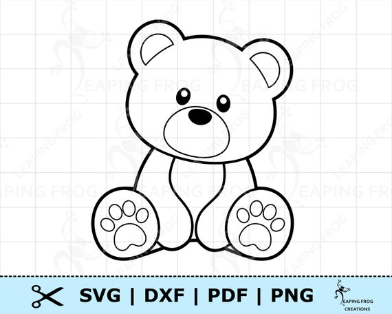 Cute Teddy Bear SVG PNG DXF pdf. Cricut Cut files Silhouette. | Etsy