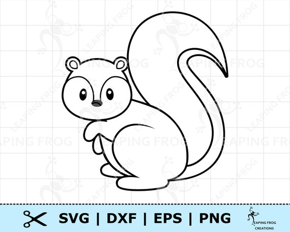 Mignon Bebe Ecureuil Svg Eps Dxf Png Fichiers De Coupe De Etsy