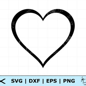 Herz SVG. Valentinstag Herz. Cricut-Schnittdatei, Silhouette-Datei. Schwarz-Weiß-Kontur, Schablone. Valentinstag Herz PNG, DXF, eps.