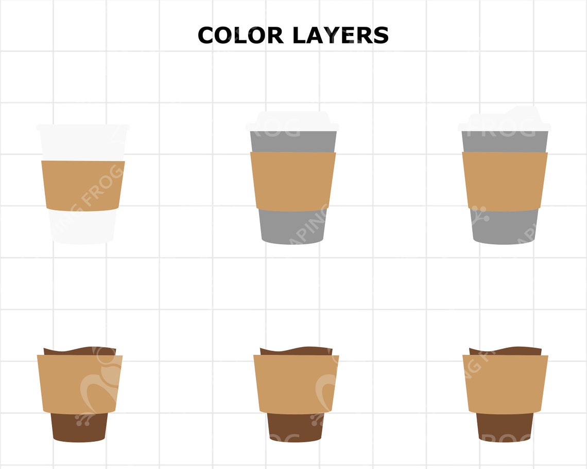 Coffee Cups SVG. PNG. Cricut Cut Files Layered Silhouette - Etsy