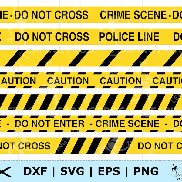 Let op Tape SVG DXF EPS png. Politie tape SVG. Politie gele tape SVG. Gelaagde, geknipte bestanden. Cricut, silhouet. Voer geen SVG in. Politie lijn