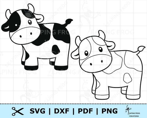 Download Cute Cow Svg Png Dxf Eps Layered Whole Image Digital Etsy
