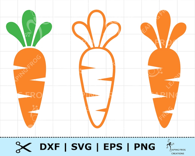 Download Orange Carrot SVG PNG DXF eps. Three Easter carrots ...