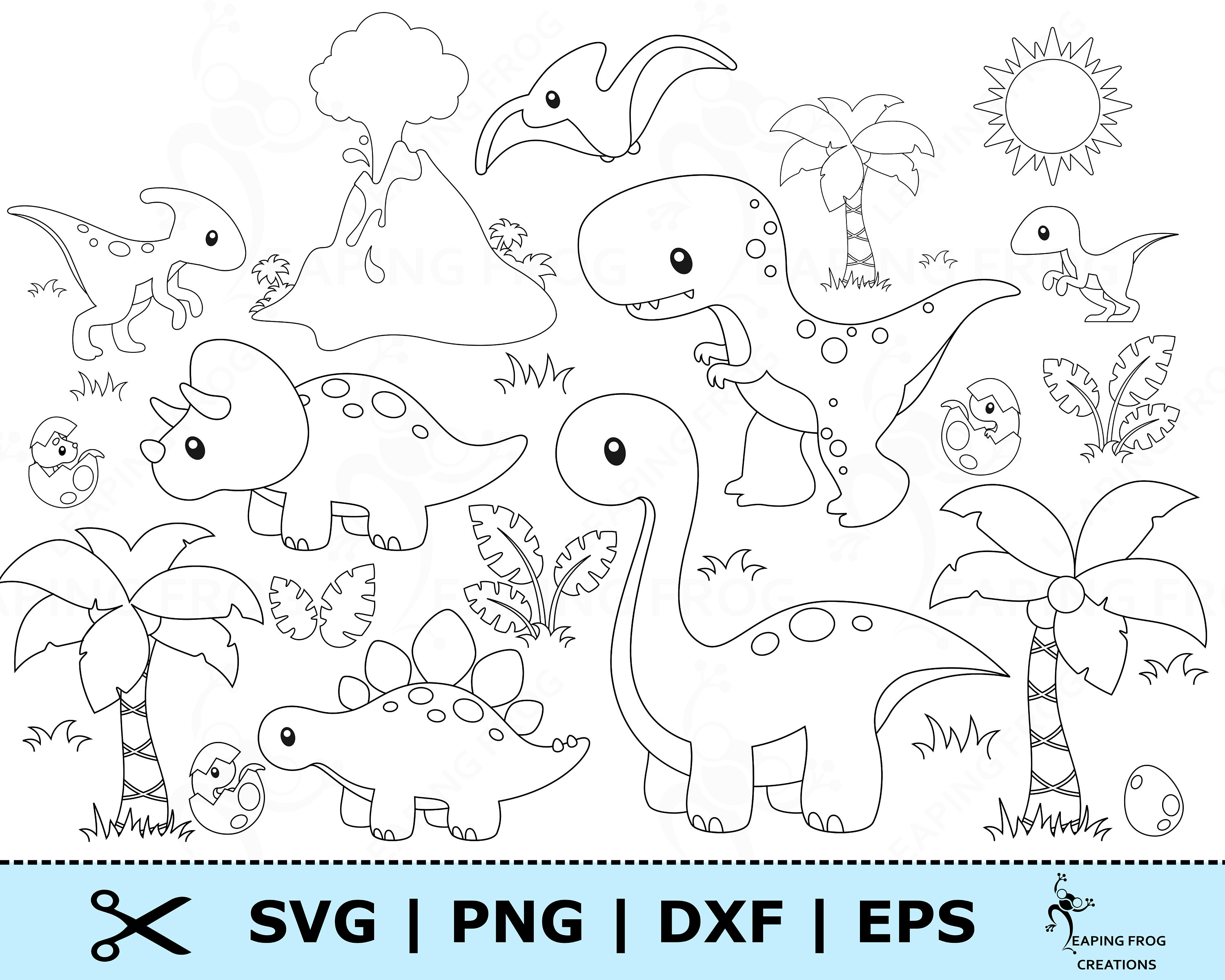 Dinosaur SVG Bundle. Cricut Cut Files Silhouette. Dinosaur Etsy UK