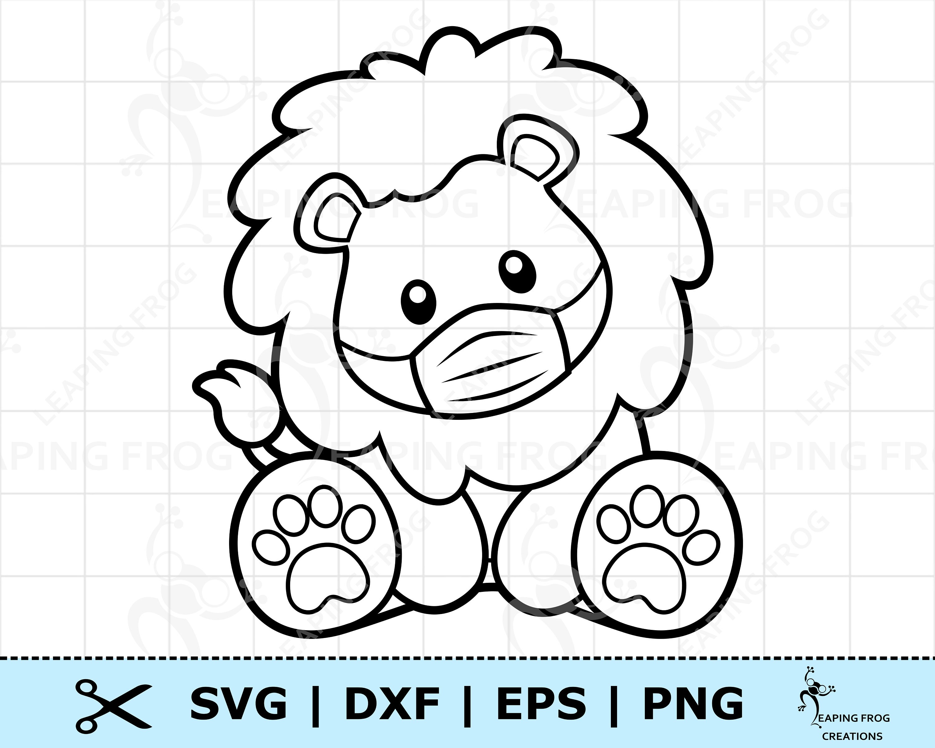 Lion Mask Clipart Black And White Christmas
