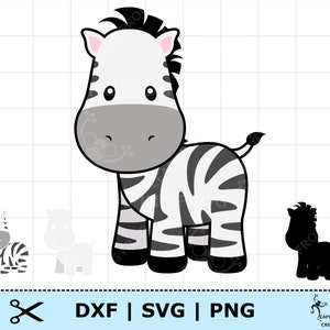 Zebra SVG. Cricut cut files. PNG DXF. Layered files.  Cartoon Zebra svg. Zebra clipart. Digital download. Silhouette. Zebra Vector.