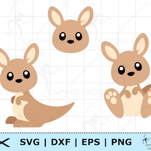 Känguru SVG. PNG. Cricut cut Dateien, geschichtet. Silhouette-Dateien. Bündel, Set. Baby, Australische Tiere, Dschungel, Safari. Sofortiger Download.