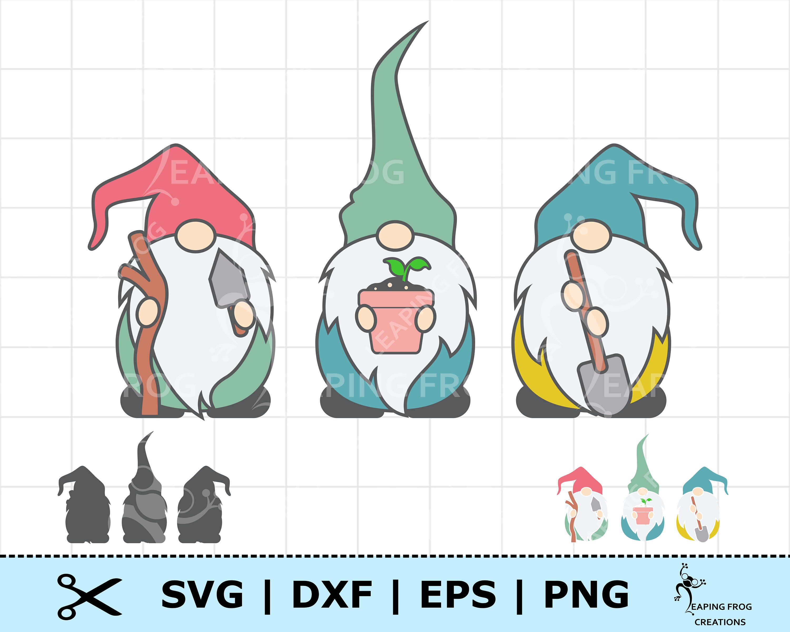 Download Garden Gnomes Svg Dxf Png Eps Cricut Cut Files Silhouette Etsy