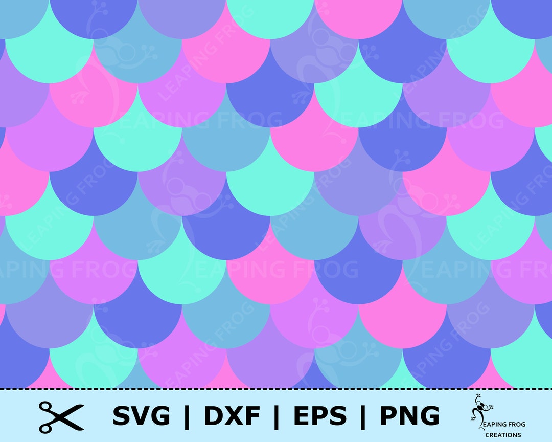 Mermaid Scales SVG. Seamless Cricut Cut Files, Layered Silhouette Files ...