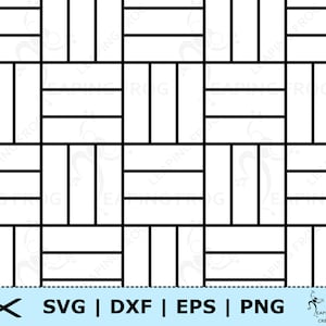 May include: Black and white geometric pattern with a repeating design of horizontal and vertical lines forming squares and rectangles.