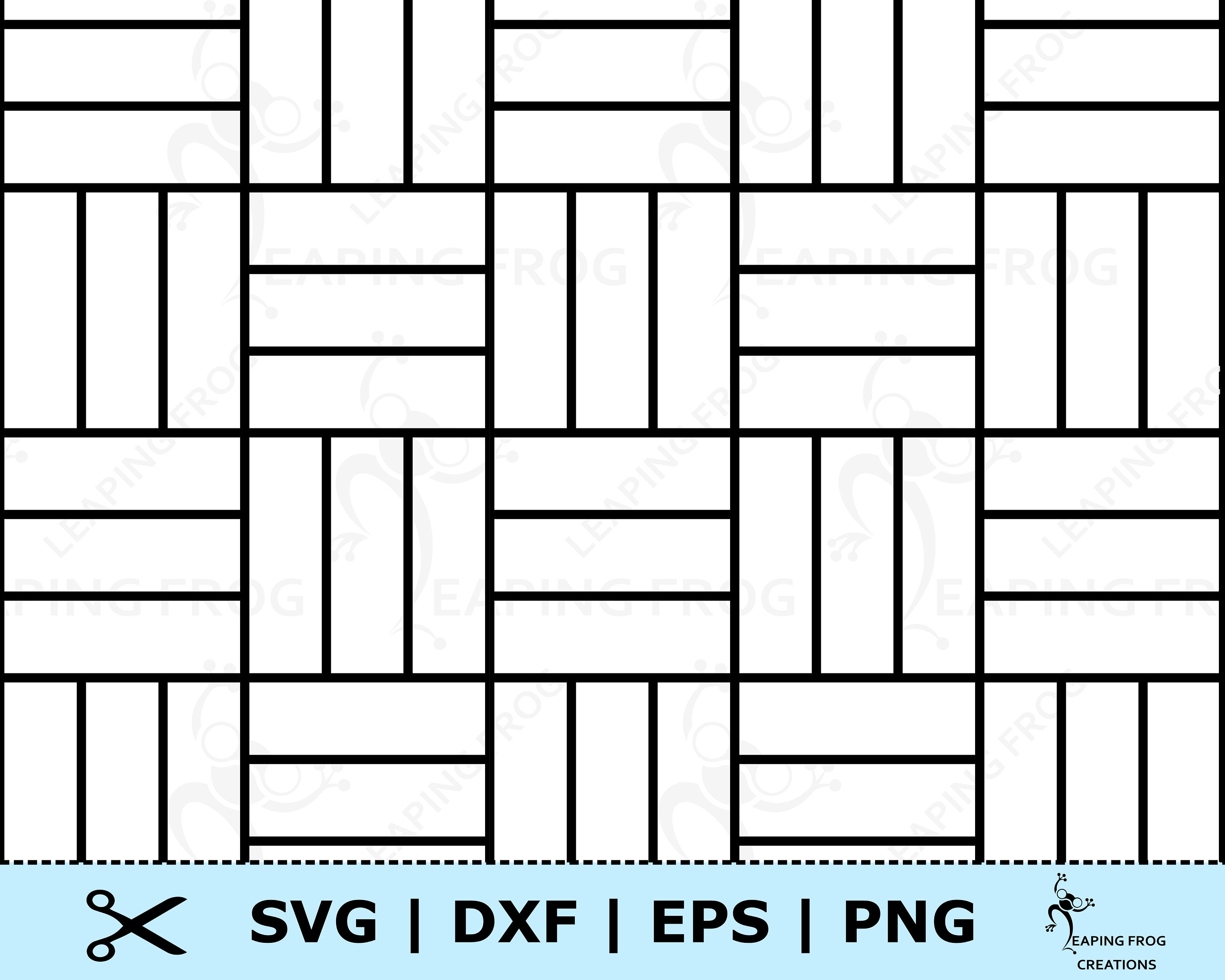 Basket Weave Pattern SVG. PNG. Tiling, Seamless. Cricut cut files,  Silhouette files. Black, White. DXF, eps. Digital. Wall, Outline, Stencil