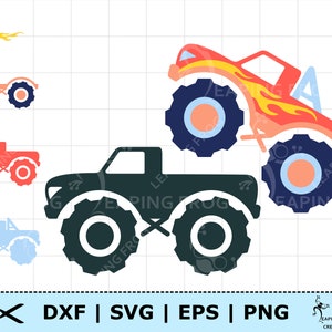 Monstertruck SVG. Geschnittene, geschichtete Dateien. DXF. PNG. eps. Cricut, Scherenschnitt. Monstertruck Clipart. Sofort Download. LKW Clipart.