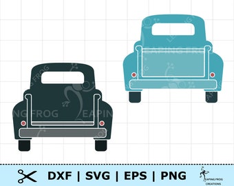 Vintage Pickup Truck SVG. Cricut cut files, Silhouette. Truck PNG. Truck DXF.  Retro Truck Cut Files. Black, Red, Blue, Tailgate up or down!