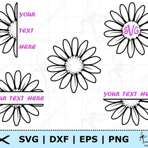 Daisy SVG. PNG. Flowers. Cricut, Silhouette cut files. Outline, Stencil. Spring, Floral, Bundle, Set, Pretty. Instant download! DXF, eps.