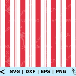 May include: Red and white striped seamless pattern. The stripes are vertical and the pattern is repeated.