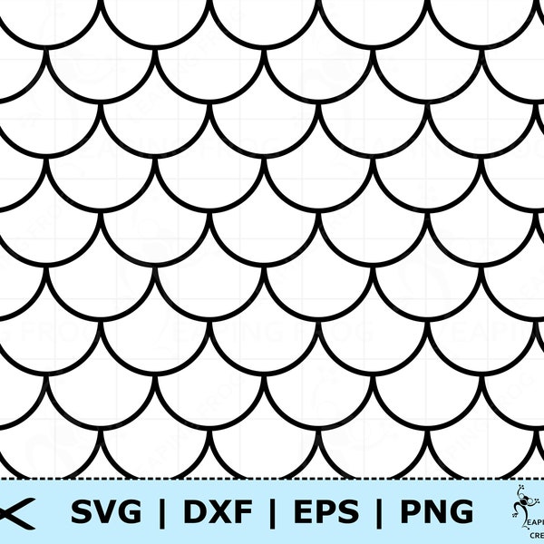 Mermaid Scales SVG. Seamless! Cricut cut files, Silhouette files. Mermaid Pattern. Dragon, Fish, Scallop, PNG, DXF, eps. Digital Black White