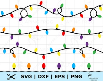 Christmas Lights SVG. PNG. Seamless! Tiling. Cricut cut files, Silhouette, Cameo. Merry Christmas. Light Strand. DXF, eps. Instant download!