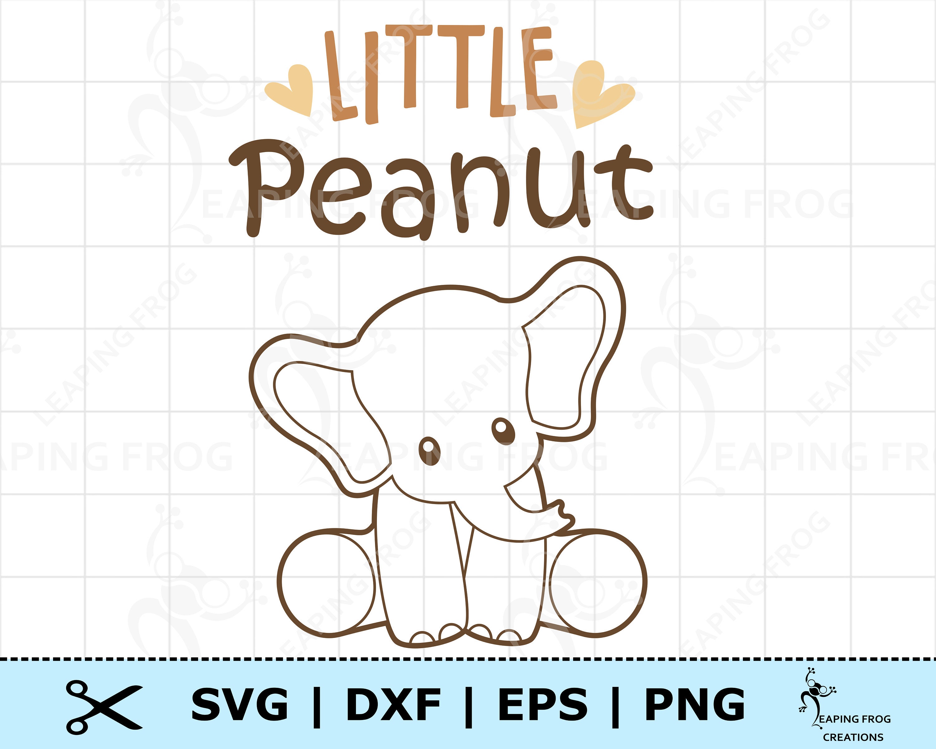 Elephant SVG. PNG. Little Peanut. 2 versions Cricut Cut Etsy
