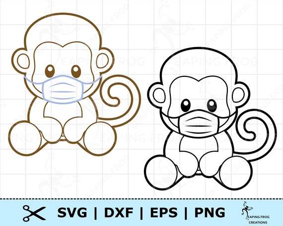 Download Monkey Wearing Face Mask Svg Monkey Dxf Cricut Cut Files Etsy