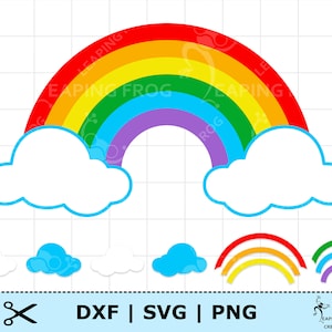 Rainbow SVG. Cricut cut files, Silhouette. Layered files. Rainbow PNG. Rainbow clipart. Rainbow DXF. Rainbow cutting files. Layered Rainbow.