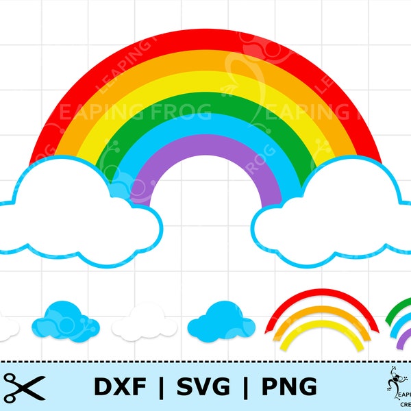 Rainbow SVG. Cricut cut files, Silhouette. Layered files. Rainbow PNG. Rainbow clipart. Rainbow DXF. Rainbow cutting files. Layered Rainbow.