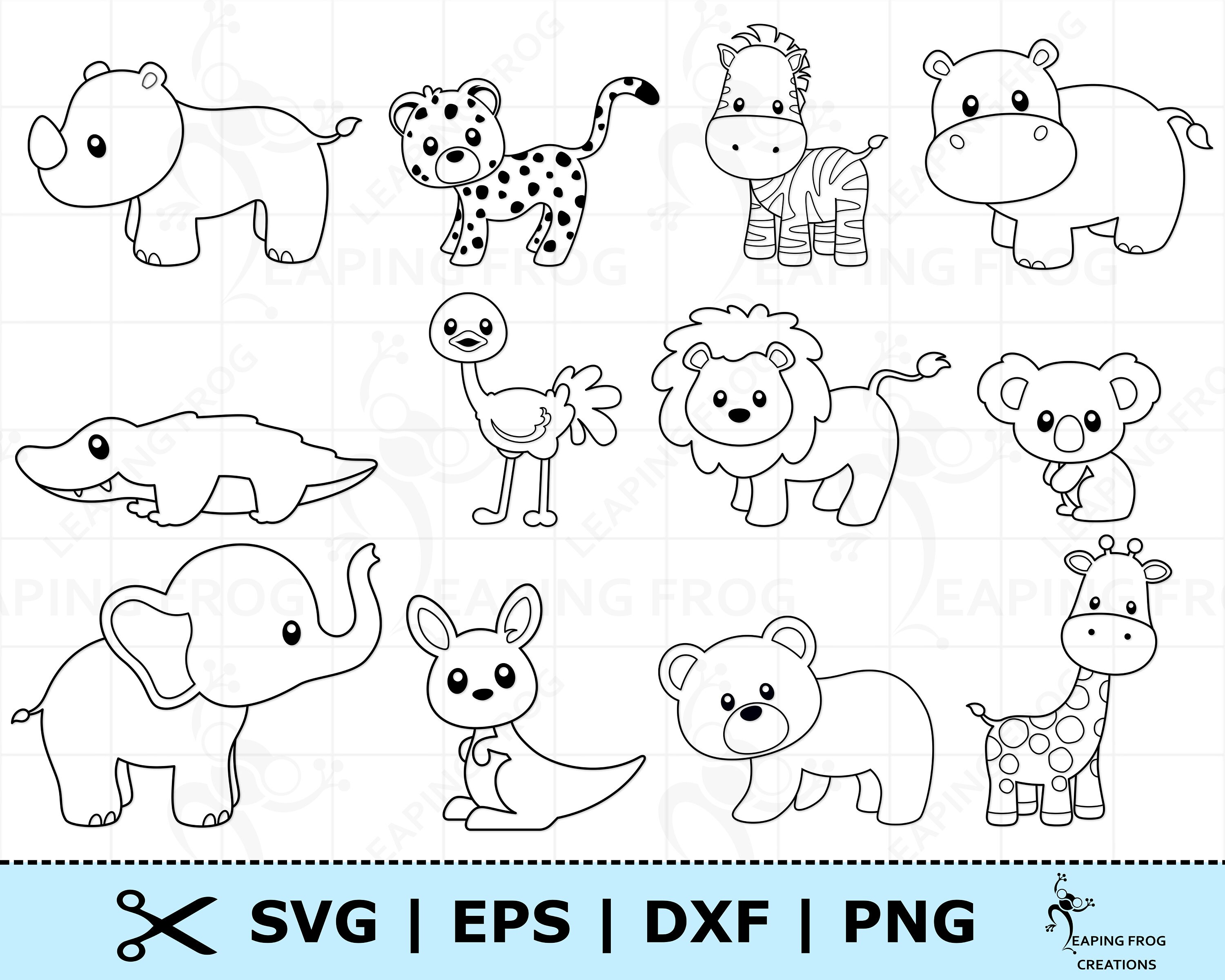 Jungle Dieren SVG. Png. safari. Cricut cut bestanden - Etsy Nederland