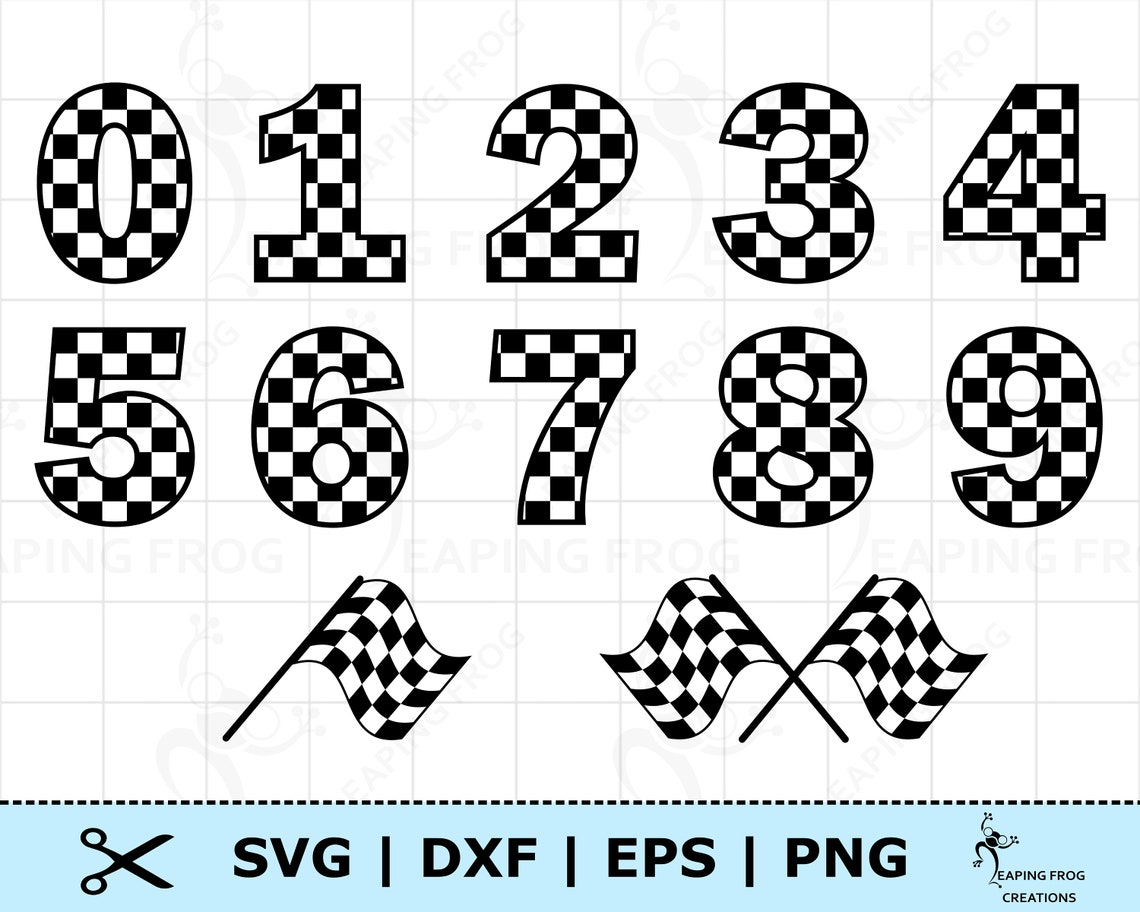 Checkered Numbers SVG. Cricut Cut Files. Silhouette. Racing Etsy