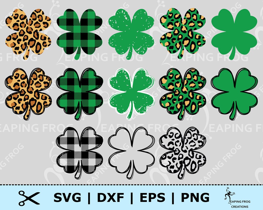 Shamrocks SVG. PNG. Cricut Cut Files, Layered Files. Silhouette Files