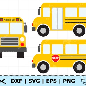 School Bus SVG. 3 versions! Cricut cut, layered files, Silhouette. PNG, DXF, eps. Clipart, vector. Birthday Party, first day of school, cute