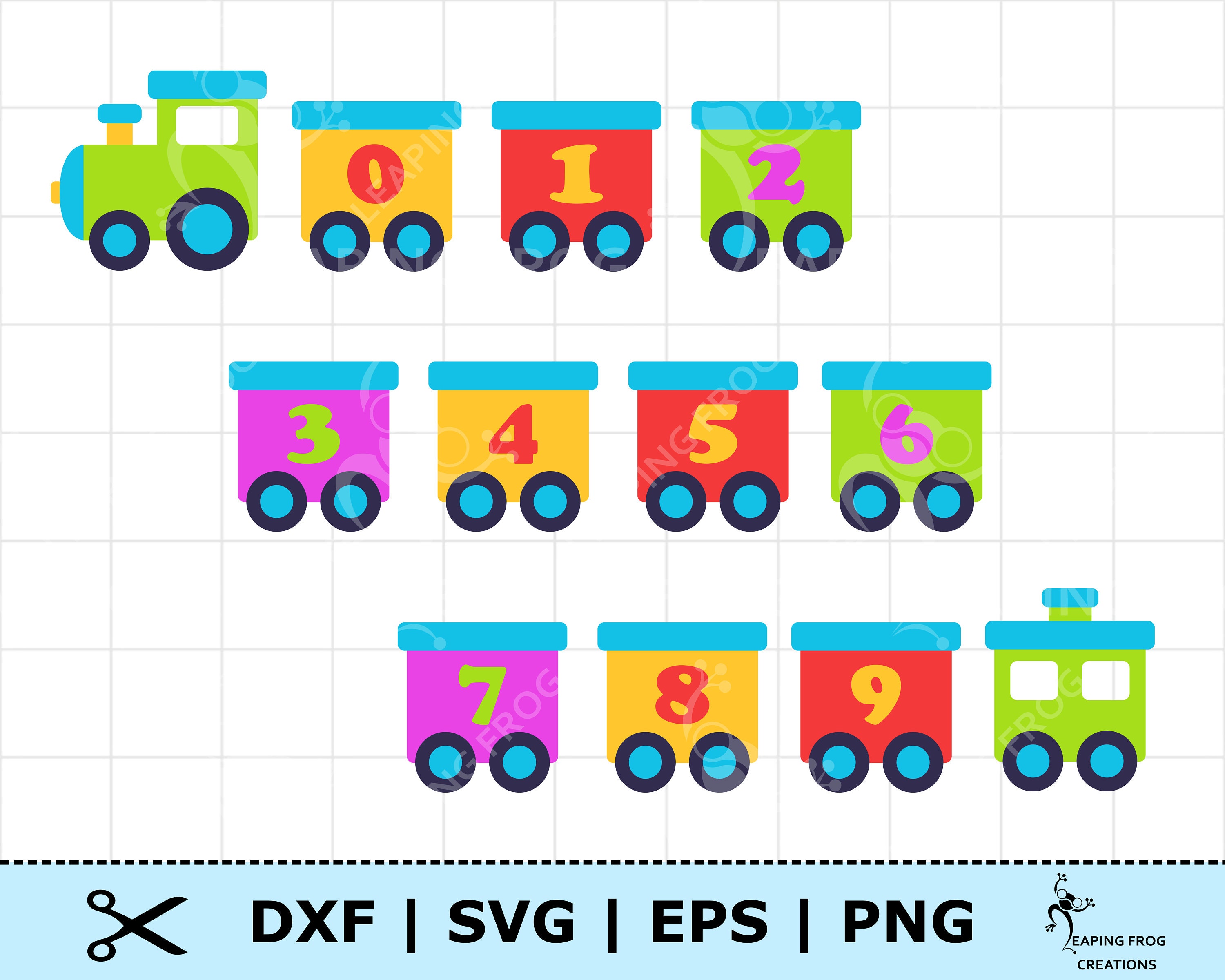 Train Numbers SVG. Cricut Cut Files Layered. Silhouette. Etsy