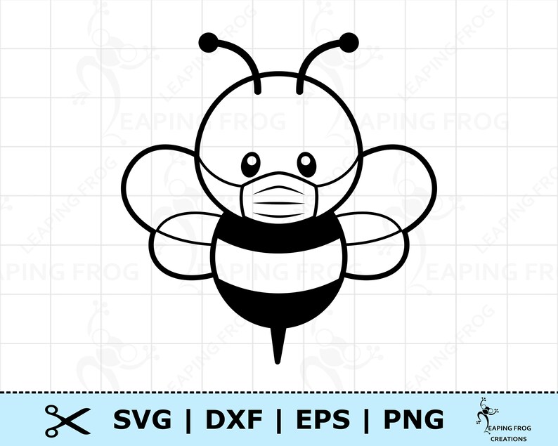 Download Bumble bee wearing Face Mask SVG. Bee PNG. DXF eps. Cricut ...