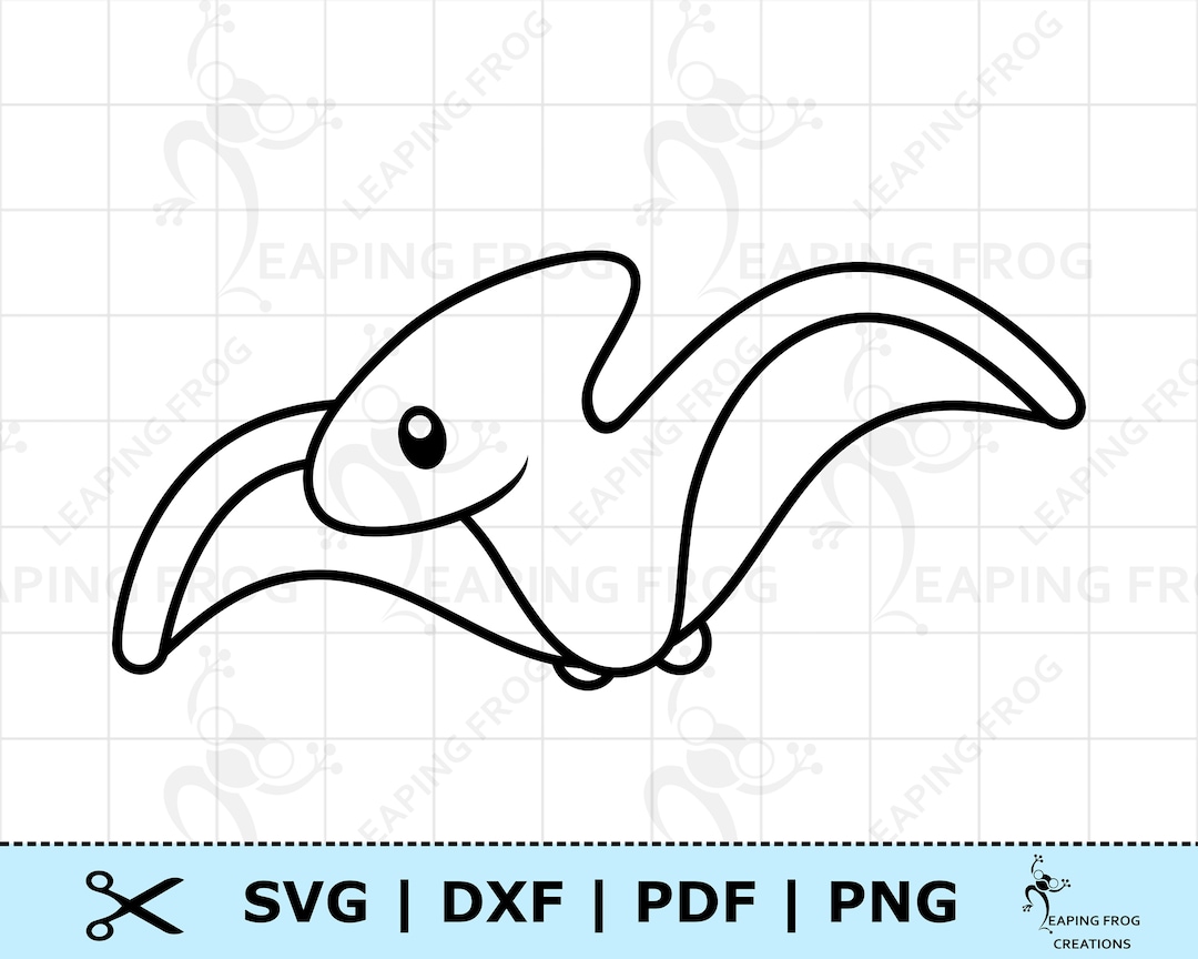 Pterodactyl Outline Patterns: DFX, EPS, PDF, PNG, and SVG Cut Files