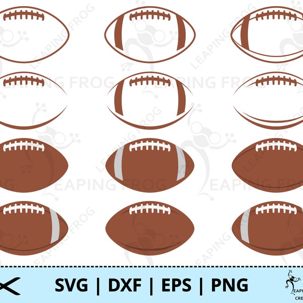 Football SVG. PNG.  Cut, layered files for Cricut & Silhouette, Sublimation, Print-to-cut, etc. Outline. Sports, DXF, eps. Instant download!