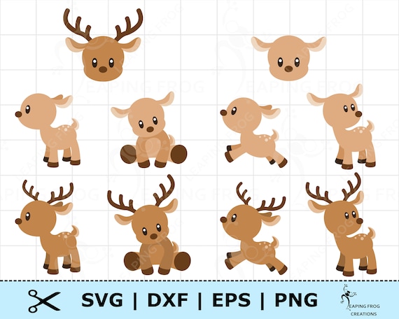 Download Cute Deer Svg Cricut Cut Files Layered Files Silhouette Etsy