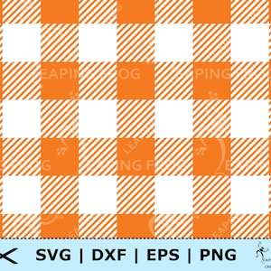 May include: Orange and white gingham pattern with diagonal stripes in the orange squares. The image includes the text "SVG | DXF | EPS | PNG" and the logo for "LEAPING FROG CREATIONS".