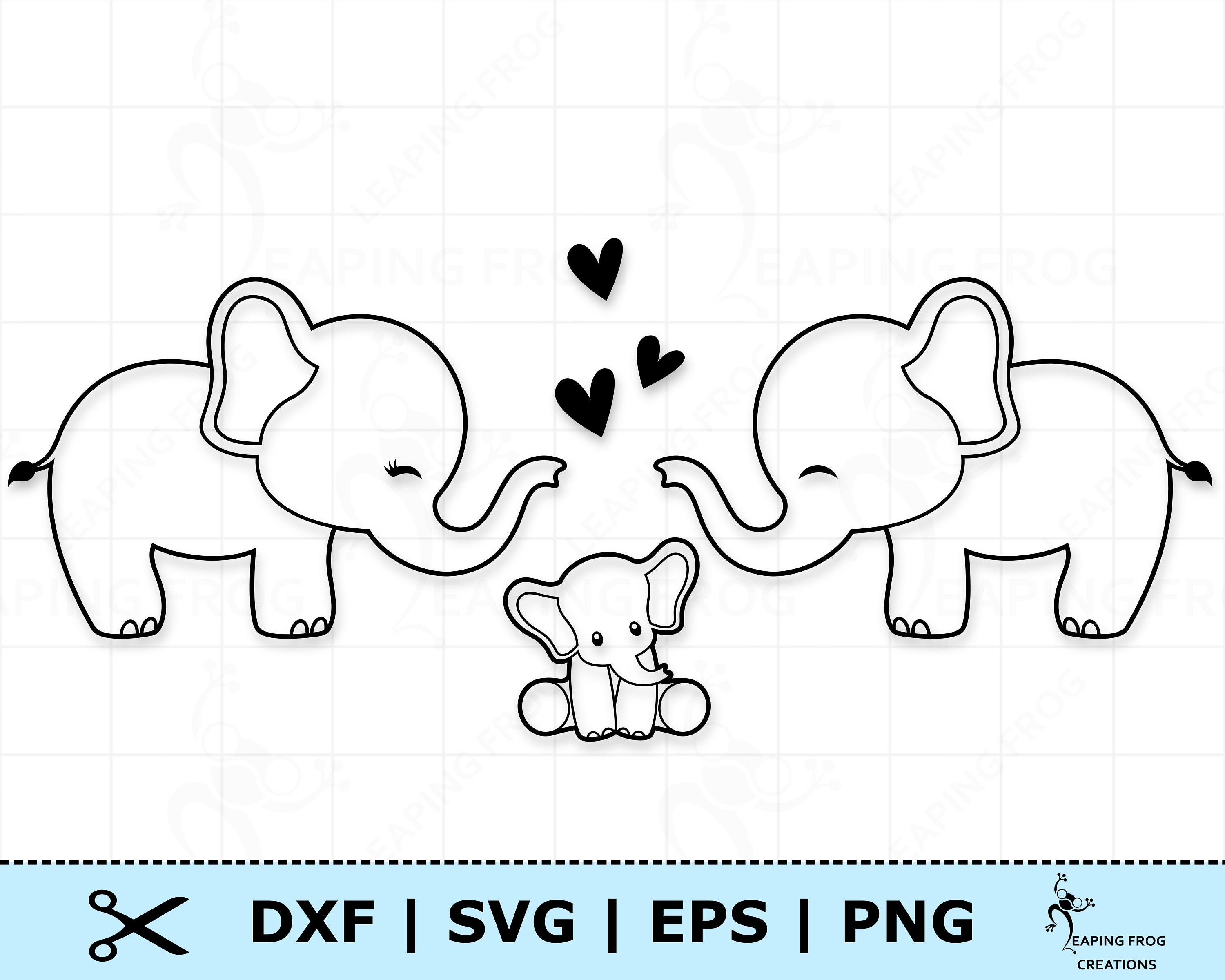Elephant family SVG. Cricut Cut files Silhouette files. | Etsy