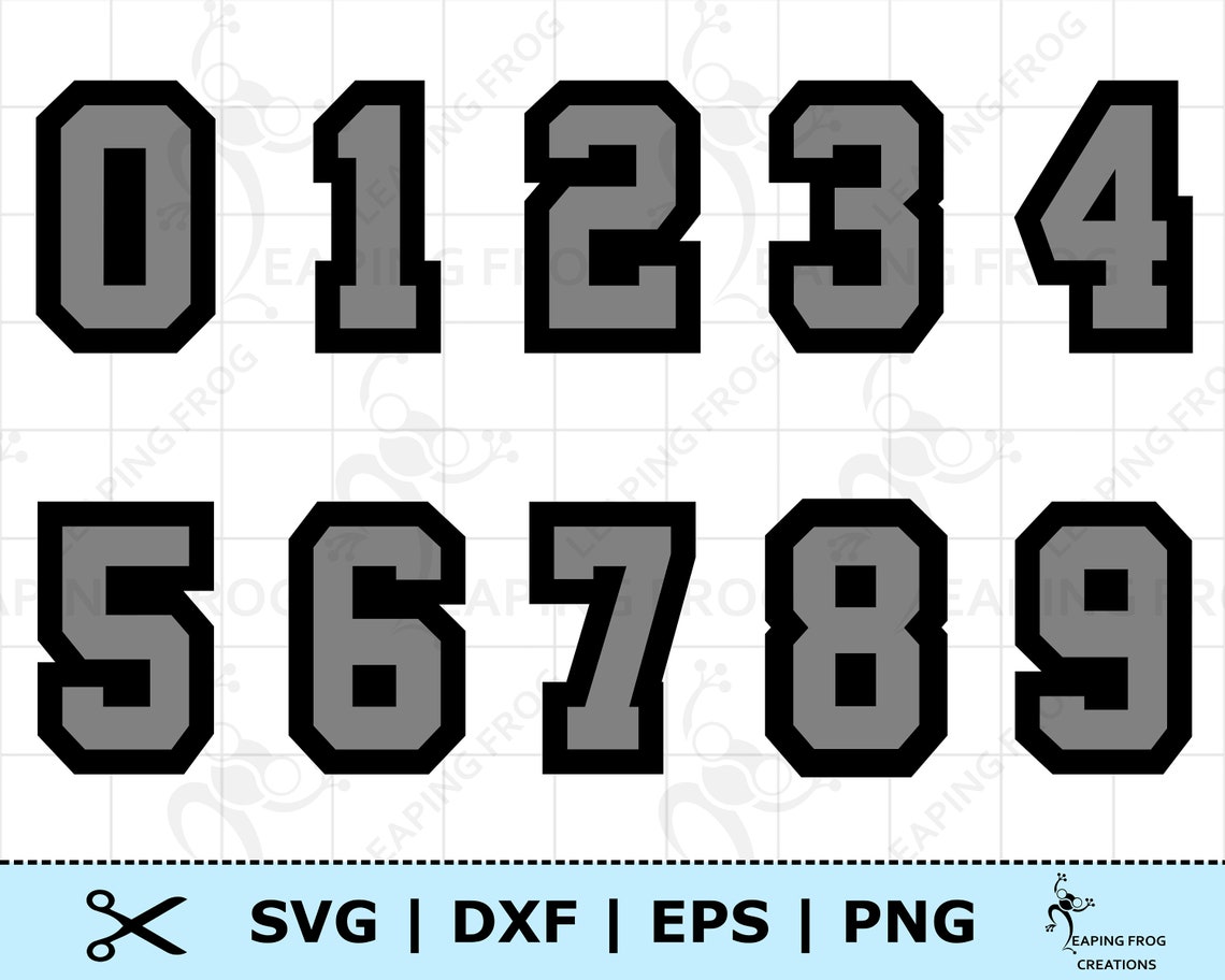 Sports Numbers SVG. PNG. Cricut Cut Files Layered. Silhouette Etsy