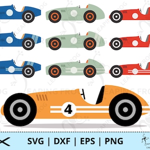 Raceauto SVG. PNG. 3 versies! Cricut knippen, gelaagde bestanden, silhouet. DXF, eps. Clipart, sublimatie, print om te snijden. Racen, direct downloaden.