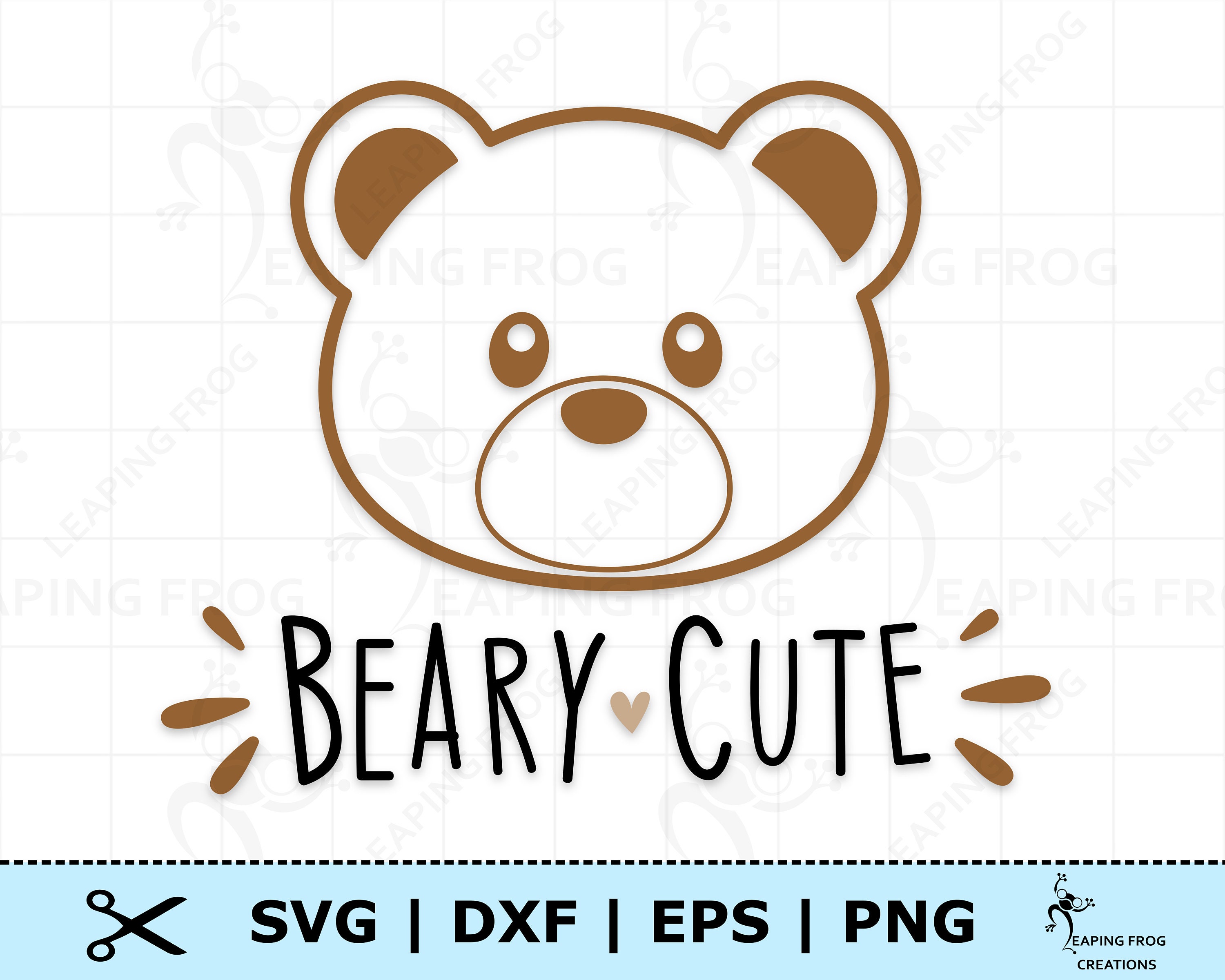 Teddy Bear SVG. PNG . Beary Cute. Cricut Cut Files, Silhouette. Great for  onesies, shirts. Zoo animals. Instant download Cute Baby Bear.