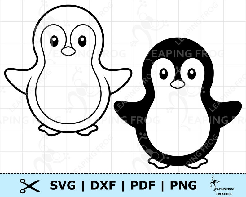 Download Cute Baby Penguin SVG PNG DXF eps. Cricut Silhouette cut ...