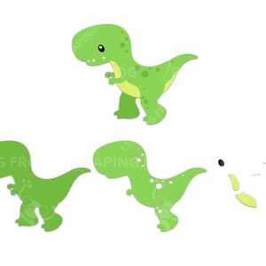 Dinosaur SVG bundle. Cricut cut files, layered. Silhouette. Dinosaur DXF. Dinosaur SVG. Baby Dinosaurs in Eggs, Palm Trees, Volcano, etc! image 3
