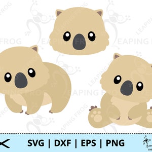 Wombat SVG. PNG. Pliki Cricut Cut, warstwowe. Pliki Silhouette. Sublimacja. Australijskie zwierzęta. Maluch, słodki, DXF, eps. Natychmiastowe pobranie.