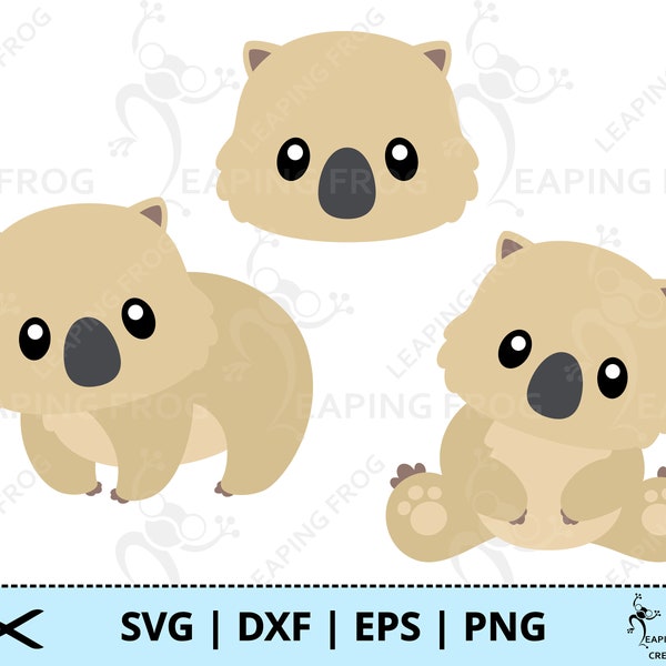 Wombat SVG. PNG. Cricut cut files, layered. Silhouette files. Sublimation. Australian animals. Baby, cute,  DXF, eps. Instant download.