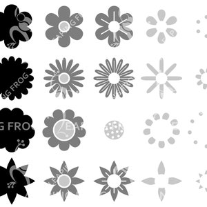 Cute Flowers SVG PNG DXF Eps. Mix & Match Digital Download. - Etsy