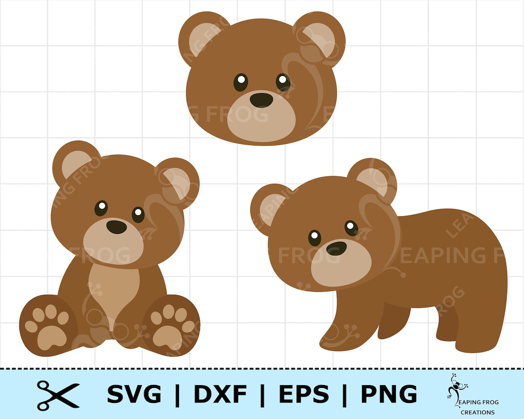 Brown Bear Set SVG. Brown Bear DXF. Brown Bear PNG. Circut Cut Files