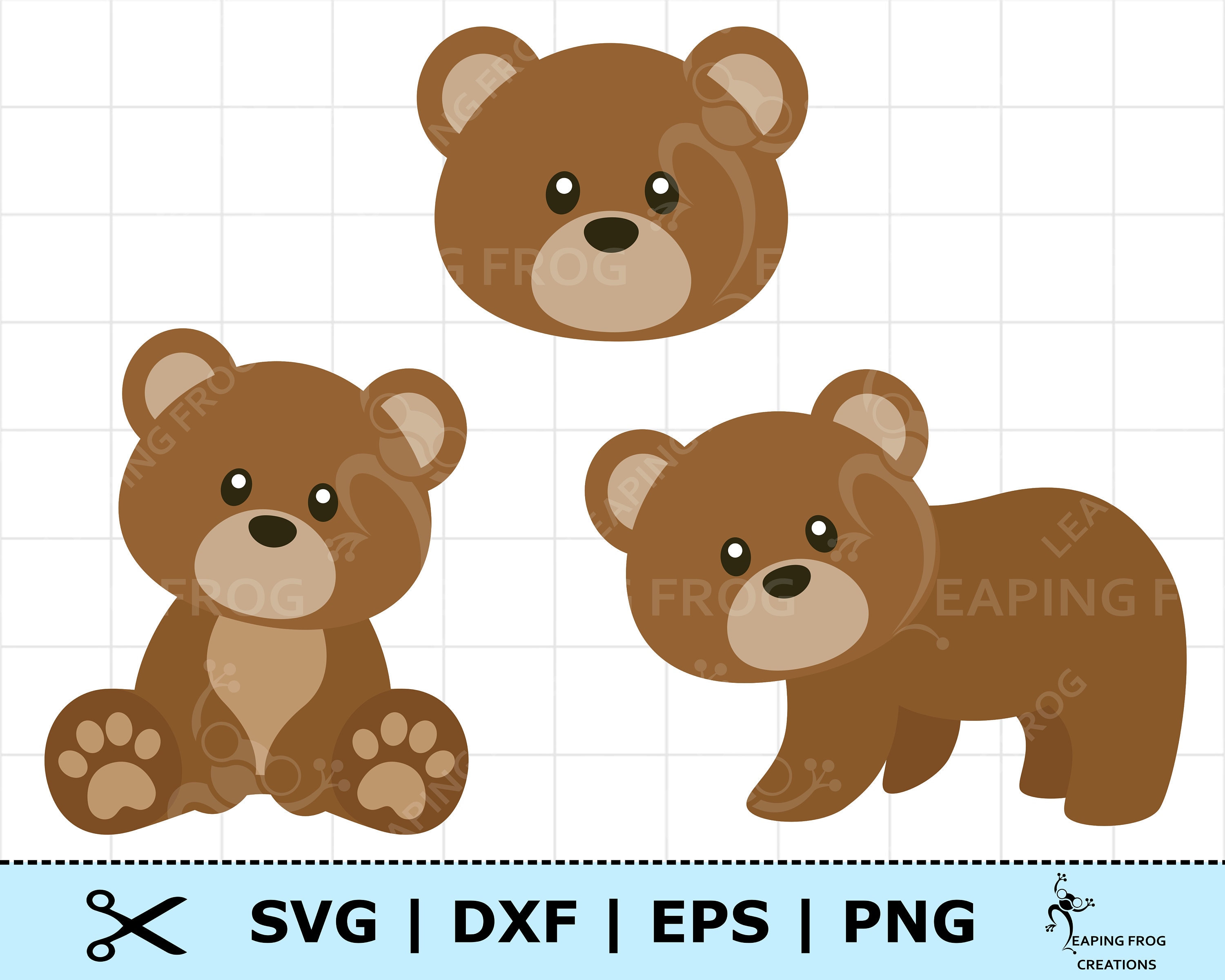Juego de oso pardo SVG. Oso pardo DXF. Oso pardo PNG. Circut - Etsy España