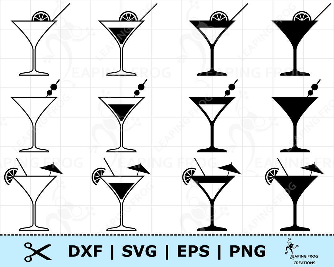 Martini Glass Svg, Cocktail Glass Clipart, Cut File for Cricut, Silhouette  Cut Files, Instant Download, Digital Download (Instant Download) 