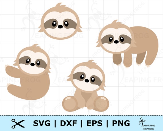 Süßes Faultier SVG Set. Cricut Silhouette Cut Files Layered. - Etsy.de