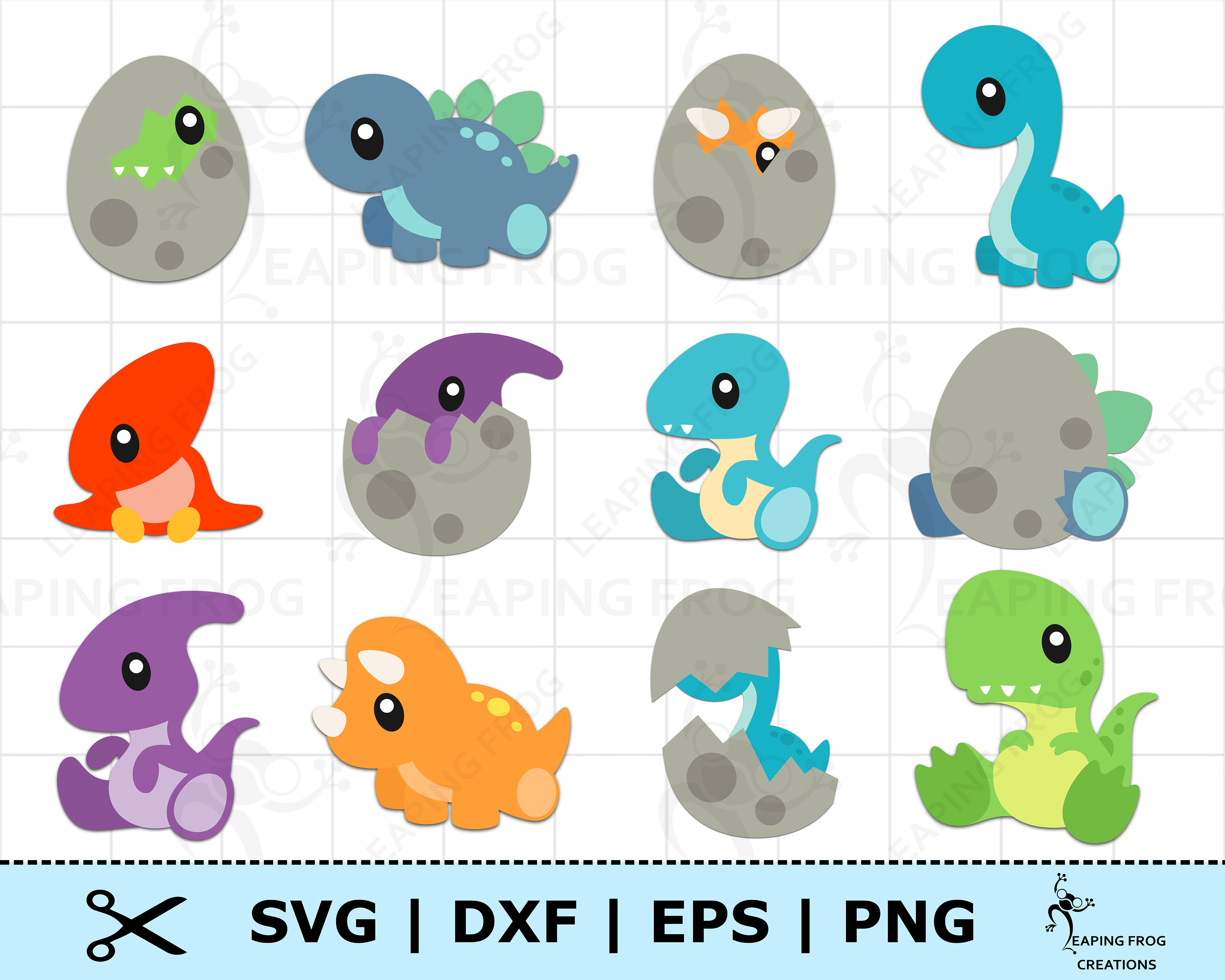 Dinosaurs SVG. Cricut Cut Files, Layered. Silhouette. Dinosaur Set ...