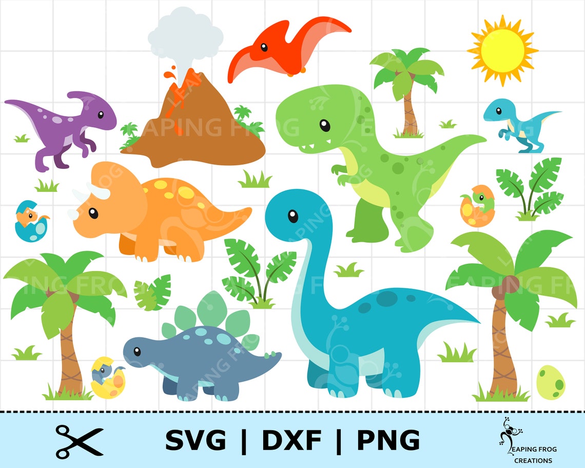 Dinosaur SVG Bundle. Cricut Cut Files Layered. Silhouette. Etsy